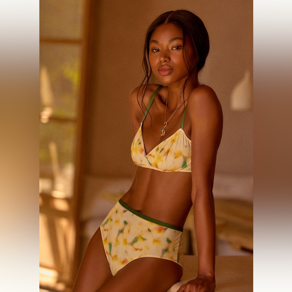 NWT Anthropologie Yellow Floral Panties